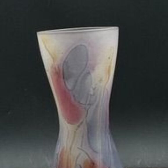 Vintage Handcrafted Satin Glass End of Day Small Bud Vase - Picture 3 of 8